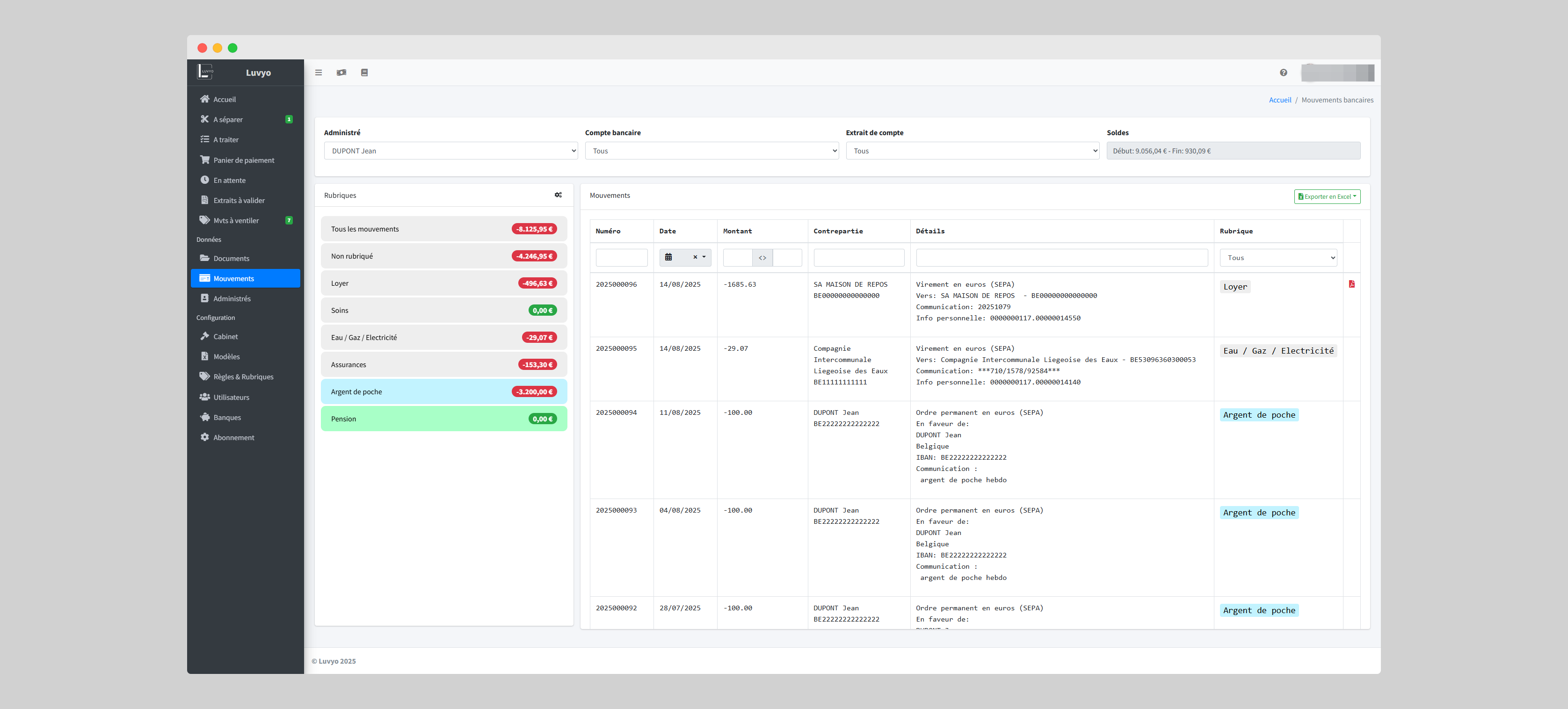 Image de tableau de bord de l'application